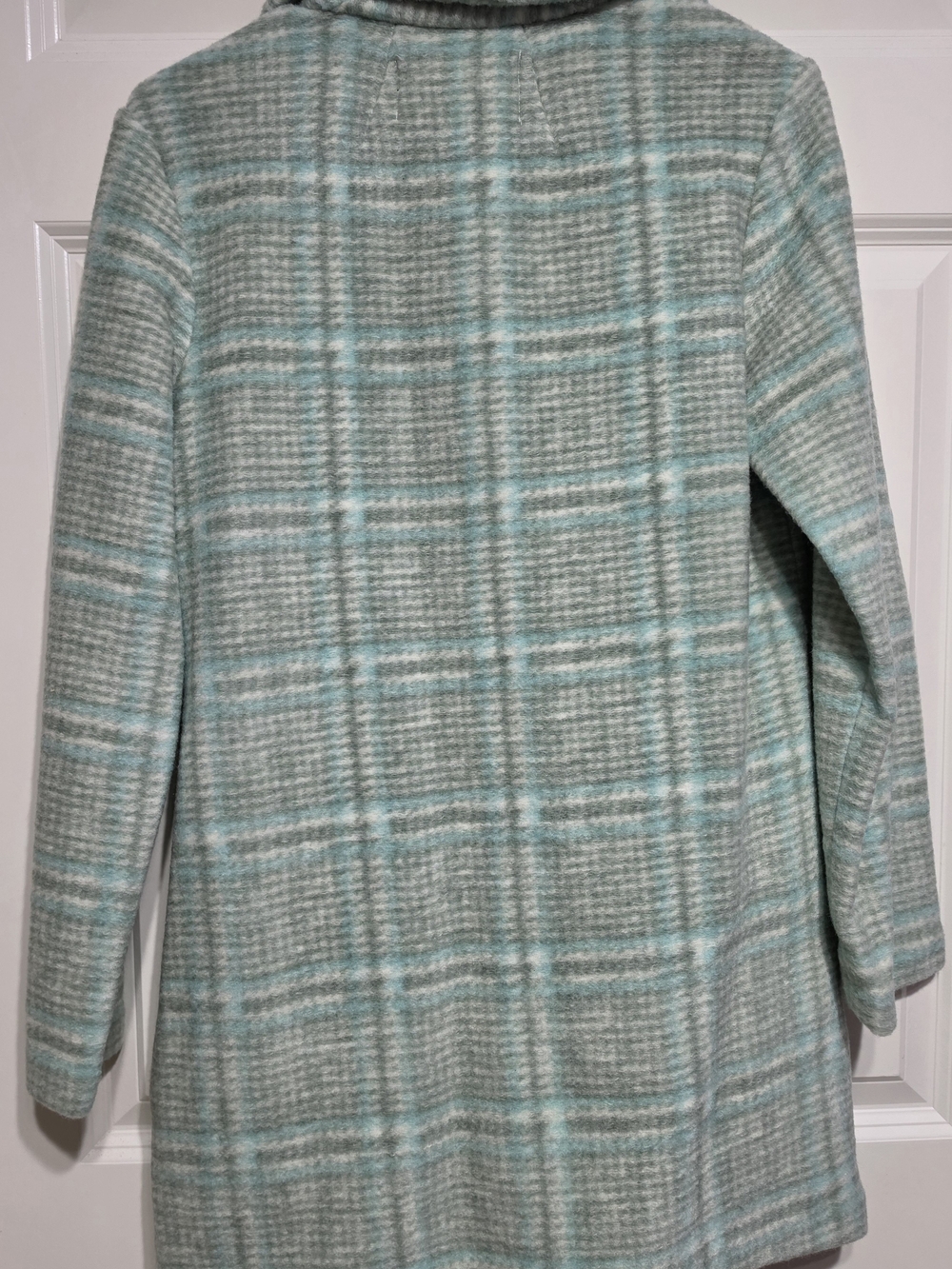 NWT-Nicole Miller New York Mint Plaid Open Front Cardigan Size:XS - Picture 2 of 8